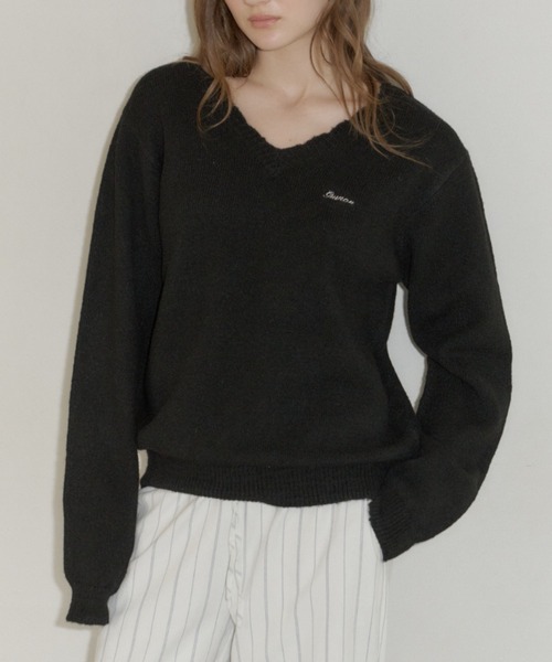 GIUNON ルーズスカラップVネックニット loose scallop v-neck knit / ルーズスカラップVネックニット（ニット