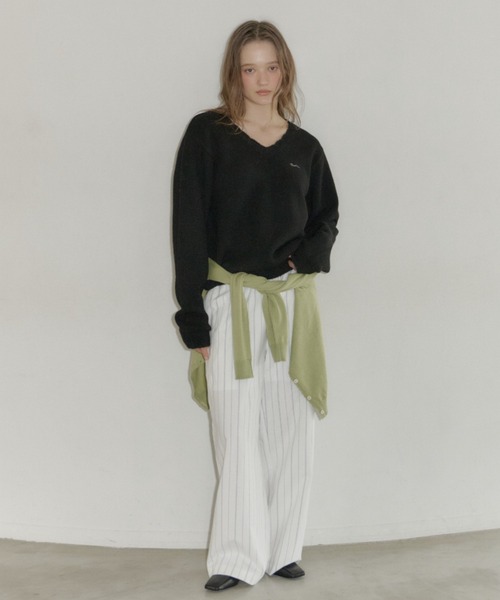 loose scallop v-neck knit / ルーズスカラップVネックニット（ニット