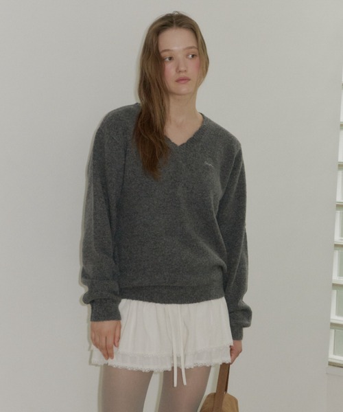 loose scallop v-neck knit / ルーズスカラップVネックニット（ニット