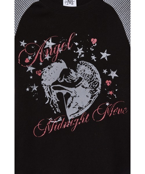 Midnight Move（ミッドナイトムーブ）の「A'GEM/9 × .kom 『MIDNIGHT MOVE/ミッドナイトムーブ』ST ANGEL LONG SLEEVE/ ラグラン切り替え エンジェルスターデザイン 長袖Tシャツ/カットソー（Tシャツ/カットソー・レディース・アイボリー/ブラック/グレー・FREE）」の11枚目の写真