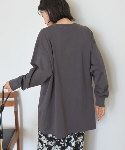 AMERICAN HOLIC(アメリカンホリック)の「コットンロング丈プルオーバー(Tシャツ/カットソー・レディース・オフホワイト/チャコールグレー/ブラック・FREE)」の17枚目の写真