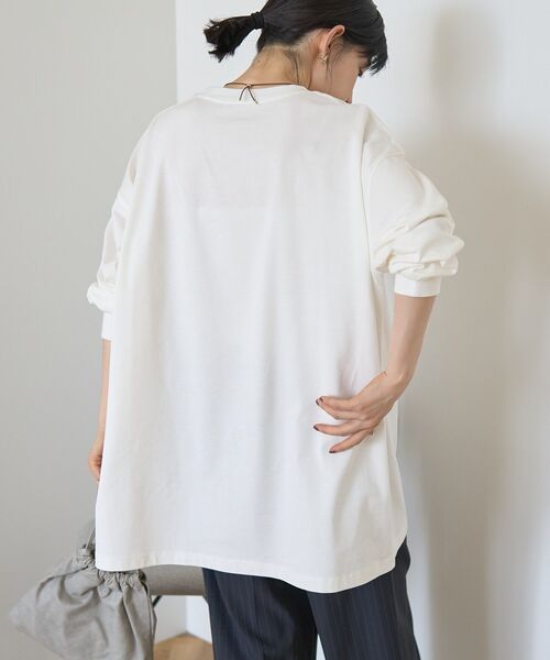 AMERICAN HOLIC(アメリカンホリック)の「コットンロング丈プルオーバー(Tシャツ/カットソー・レディース・オフホワイト/チャコールグレー/ブラック・FREE)」の11枚目の写真