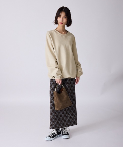 AO2（アオズ）の「バイヤスチェック バックスリットスカート（スカート・レディース・ネイビー/ブラウン/ブルー・FREE）」の15枚目の写真