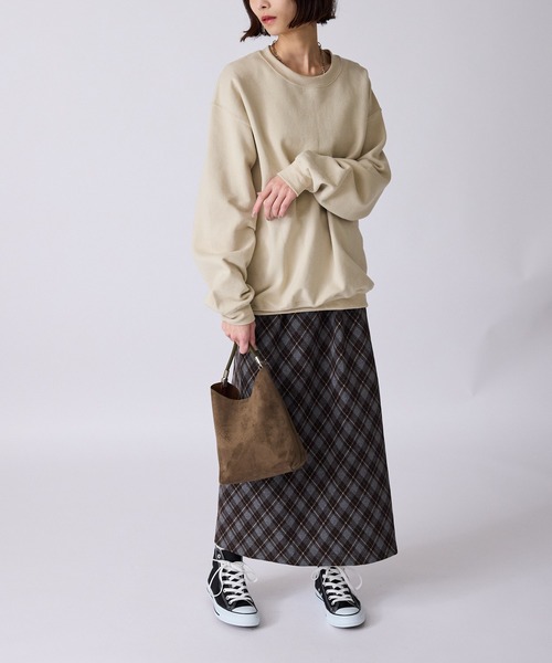 AO2（アオズ）の「バイヤスチェック バックスリットスカート（スカート・レディース・ネイビー/ブラウン/ブルー・FREE）」の13枚目の写真