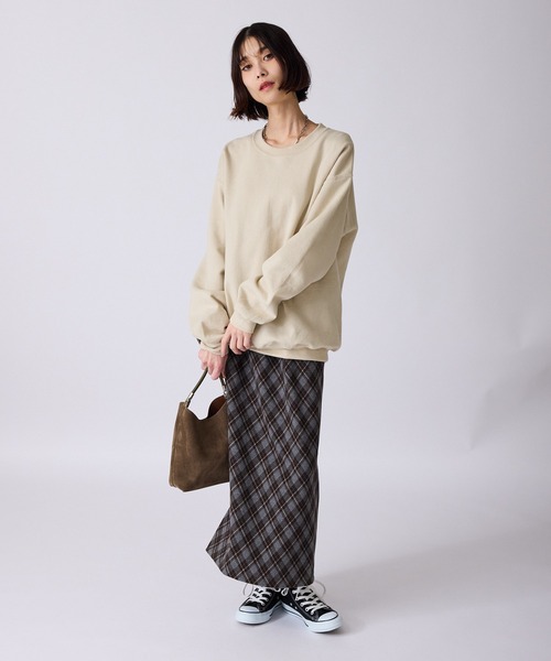 AO2（アオズ）の「バイヤスチェック バックスリットスカート（スカート・レディース・ネイビー/ブラウン/ブルー・FREE）」の14枚目の写真