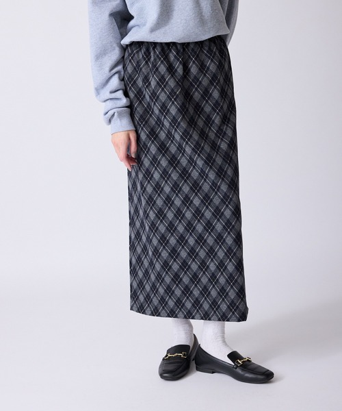 AO2（アオズ）の「バイヤスチェック バックスリットスカート（スカート・レディース・ネイビー/ブラウン/ブルー・FREE）」の20枚目の写真