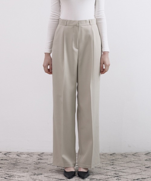 by muni:r（バイ ムニール）の「【低身長/高身長/サイズ展開有/5色展開】ピンタックワイドスラックス（スラックス・レディース・ブラウン/チャコールグレー/ブラック/ライトベージュ/ライトグレー・M-Regular/M-Long/S-Long/S-Regular）」の22枚目の写真