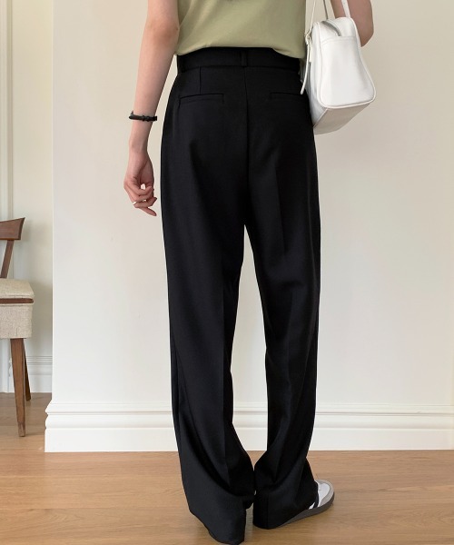 by muni:r（バイ ムニール）の「【低身長/高身長/サイズ展開有/5色展開】ピンタックワイドスラックス（スラックス・レディース・ブラウン/チャコールグレー/ブラック/ライトベージュ/ライトグレー・M-Regular/M-Long/S-Long/S-Regular）」の19枚目の写真