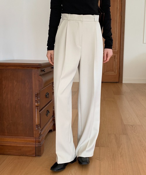 by muni:r（バイ ムニール）の「【低身長/高身長/サイズ展開有/5色展開】ピンタックワイドスラックス（スラックス・レディース・ブラウン/チャコールグレー/ブラック/ライトベージュ/ライトグレー・M-Regular/M-Long/S-Long/S-Regular）」の15枚目の写真