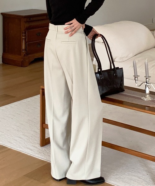 by muni:r（バイ ムニール）の「【低身長/高身長/サイズ展開有/5色展開】ピンタックワイドスラックス（スラックス・レディース・ブラウン/チャコールグレー/ブラック/ライトベージュ/ライトグレー・M-Regular/M-Long/S-Long/S-Regular）」の18枚目の写真