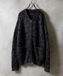 NUMBER (N)INE(io[iC)LEOPARD JACQUARD KNIT ZIP-UP CARDIGAN / Ip[h WK[h jbg WbvAbv J[fBK(J[fBK/{)