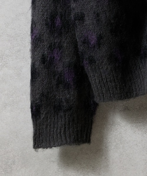 number nine ヒョウ柄カーディガン LEOPARD JACQUARD KNIT ZIP-UP CARDIGAN / レオパード