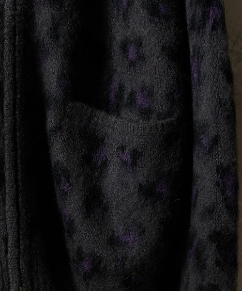 number nine ヒョウ柄カーディガン LEOPARD JACQUARD KNIT ZIP-UP CARDIGAN / レオパード