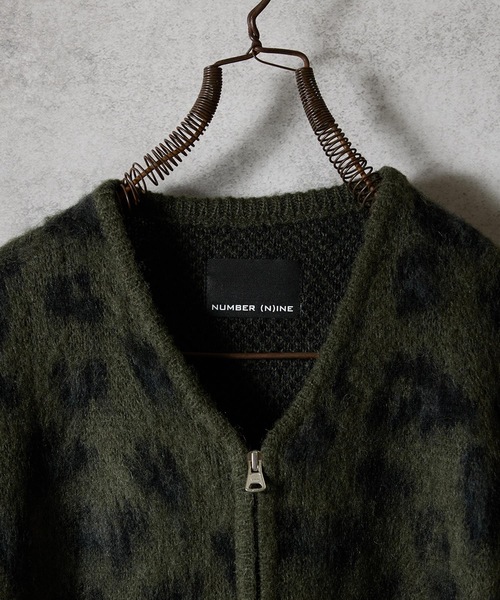 LEOPARD JACQUARD KNIT ZIP-UP CARDIGAN / レオパード