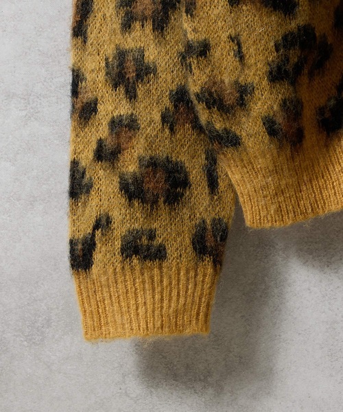 LEOPARD JACQUARD KNIT ZIP-UP CARDIGAN / レオパード