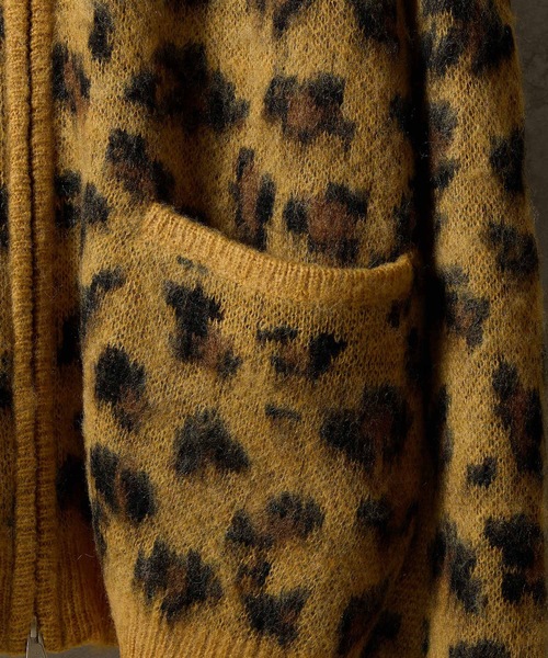 LAD MUSICIAN ヴィンテージ ジャガードニットカーディガン レオパード LEOPARD JACQUARD KNIT ZIP-UP CARDIGAN / レオパード