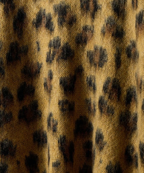 LEOPARD JACQUARD KNIT ZIP-UP CARDIGAN / レオパード