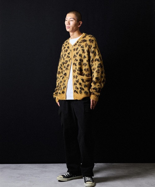 LEOPARD JACQUARD KNIT ZIP-UP CARDIGAN / レオパード ジャガード