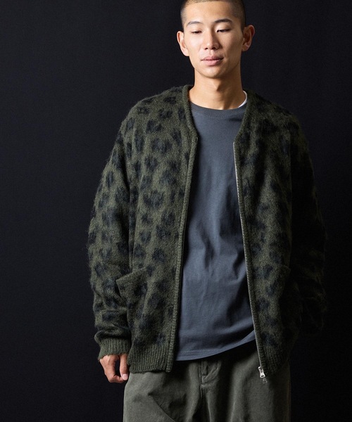 NUMBER (N)INE（ナンバーナイン）の「LEOPARD JACQUARD KNIT ZIP-UP CARDIGAN / レオパード ジャガード ニット ジップアップ カーディガン（カーディガン/ボレロ・メンズ・レオパード/ダークグリーン/チャコール・4/3/2）」の17枚目の写真