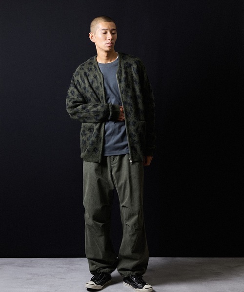 LEOPARD JACQUARD KNIT ZIP-UP CARDIGAN / レオパード ジャガード