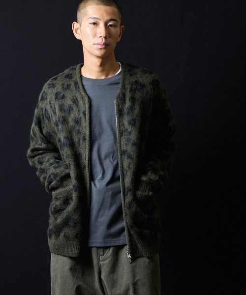 NUMBER (N)INE（ナンバーナイン）の「LEOPARD JACQUARD KNIT ZIP-UP CARDIGAN / レオパード ジャガード ニット ジップアップ カーディガン（カーディガン/ボレロ・メンズ・レオパード/ダークグリーン/チャコール・4/3/2）」の18枚目の写真