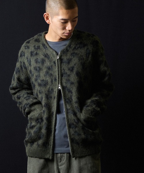 NUMBER (N)INE（ナンバーナイン）の「LEOPARD JACQUARD KNIT ZIP-UP CARDIGAN / レオパード ジャガード ニット ジップアップ カーディガン（カーディガン/ボレロ・メンズ・レオパード/ダークグリーン/チャコール・4/3/2）」の21枚目の写真