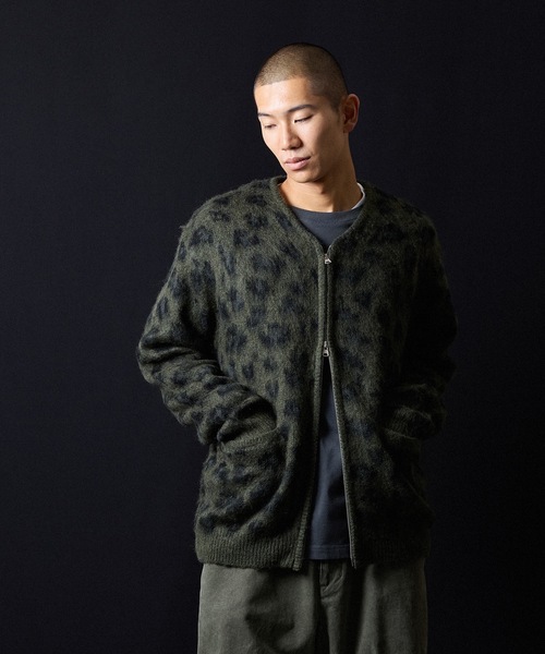 NUMBER (N)INE（ナンバーナイン）の「LEOPARD JACQUARD KNIT ZIP-UP CARDIGAN / レオパード ジャガード ニット ジップアップ カーディガン（カーディガン/ボレロ・メンズ・レオパード/ダークグリーン/チャコール・4/3/2）」の22枚目の写真