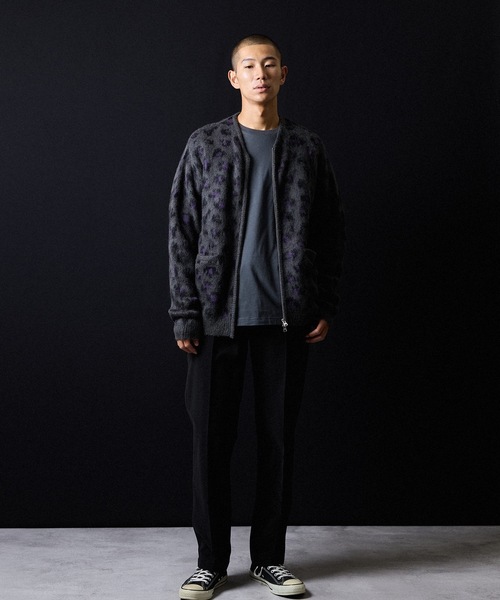 ken美品　NUMBER （N）INE/カーディガンレオパード　2 NUMBER (N)INE カーディガン LEOPARD JACQUARD KNIT ZIP-UP
