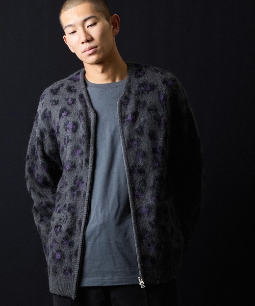 NUMBER (N)INE（ナンバーナイン）の「LEOPARD JACQUARD KNIT ZIP-UP CARDIGAN / レオパード ジャガード ニット ジップアップ カーディガン（カーディガン/ボレロ・メンズ・レオパード/ダークグリーン/チャコール・4/3/2）」の13枚目の写真
