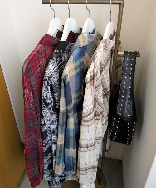 styiro（スタイロ）の「シースルーチェック柄ブラウスシャツ（シャツ/ブラウス・レディース・ベージュ/ブラック/ブルー/レッド・FREE）」の6枚目の写真