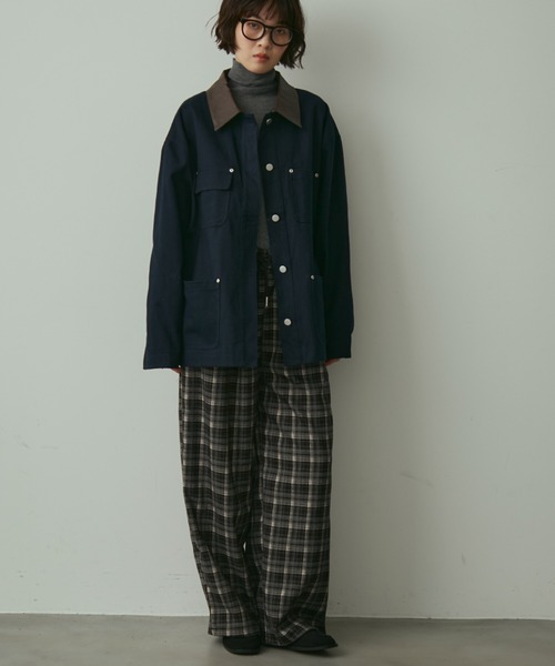 full/fill.（フルフィル）の「collar accent coverall / カラーアクセントカバーオール（カバーオール・レディース・ネイビー/アイボリー・FREE）」の15枚目の写真