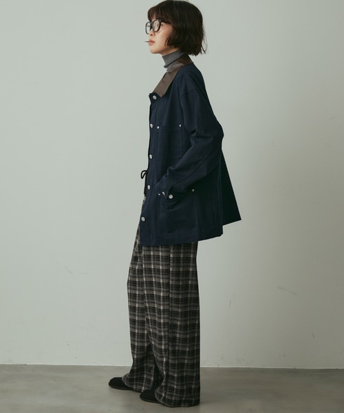 full/fill.（フルフィル）の「collar accent coverall / カラーアクセントカバーオール（カバーオール・レディース・ネイビー/アイボリー・FREE）」の18枚目の写真