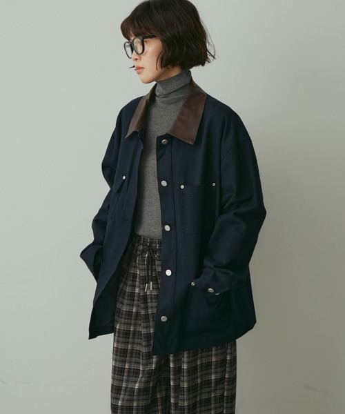 full/fill.（フルフィル）の「collar accent coverall / カラーアクセントカバーオール（カバーオール・レディース・ネイビー/アイボリー・FREE）」の14枚目の写真