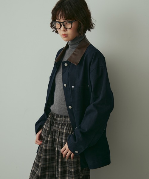 full/fill.（フルフィル）の「collar accent coverall / カラーアクセントカバーオール（カバーオール・レディース・ネイビー/アイボリー・FREE）」の12枚目の写真
