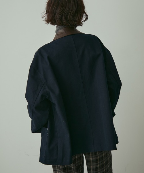full/fill.（フルフィル）の「collar accent coverall / カラーアクセントカバーオール（カバーオール・レディース・ネイビー/アイボリー・FREE）」の11枚目の写真
