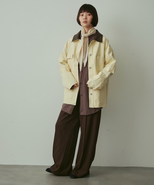 full/fill.（フルフィル）の「collar accent coverall / カラーアクセントカバーオール（カバーオール・レディース・ネイビー/アイボリー・FREE）」の7枚目の写真