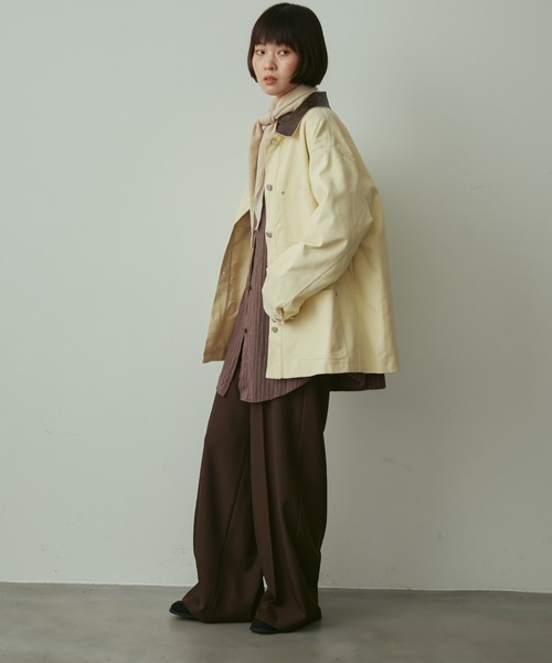 full/fill.（フルフィル）の「collar accent coverall / カラーアクセントカバーオール（カバーオール・レディース・ネイビー/アイボリー・FREE）」の5枚目の写真