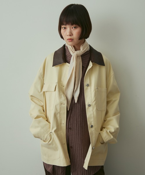 full/fill.（フルフィル）の「collar accent coverall / カラーアクセントカバーオール（カバーオール・レディース・ネイビー/アイボリー・FREE）」の6枚目の写真