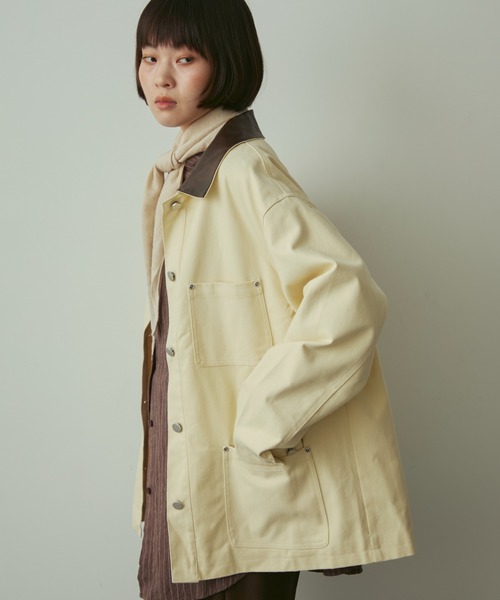 full/fill.（フルフィル）の「collar accent coverall / カラーアクセントカバーオール（カバーオール・レディース・ネイビー/アイボリー・FREE）」の4枚目の写真