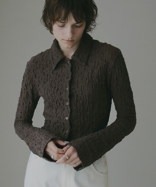 MANOF(マノフ)の「LACE SHIRTS TOPS(Tシャツ/カットソー・レディース・ホワイト/ブラウン/ブラック・F)」の3枚目の写真