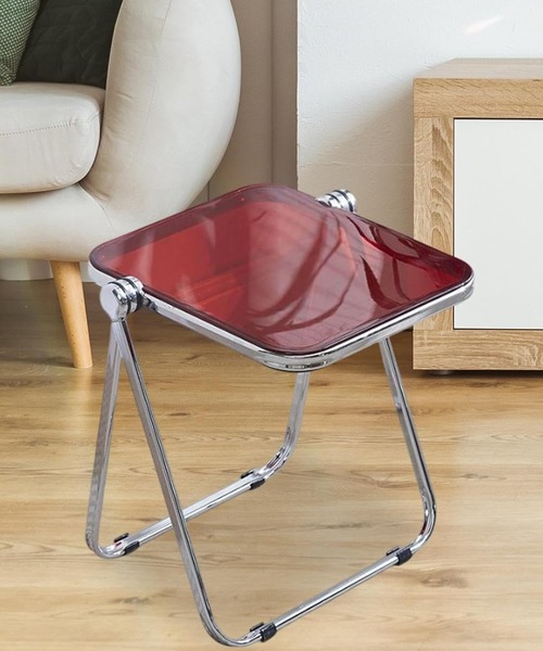 Made in I(メイドインアイ)の「Folding modern acrylic side table(家具・レディース・ホワイト/レッド/ブラウン/グレー/クリア/ブラック・FREE)」の13枚目の写真