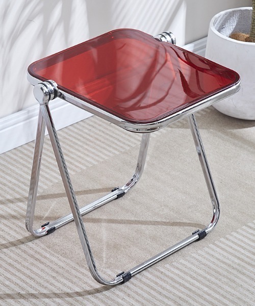 Made in I(メイドインアイ)の「Folding modern acrylic side table(家具・レディース・ホワイト/レッド/ブラウン/グレー/クリア/ブラック・FREE)」の14枚目の写真