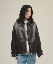eL（エル）の「【eL】Boa Collar Leather Blouson/580121（ブルゾン）」