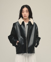 eL | 【eL】Boa Collar Leather Blouson/580121(ブルゾン)
