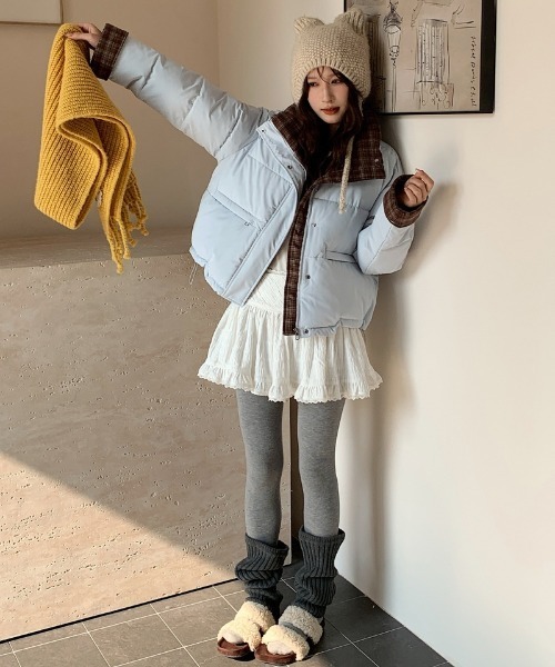 Ritzy(リッツィー)の「チェック柄切り替え エコダウンジャケット(ダウンジャケット/コート・レディース・ブラウン/ホワイト/ワイン/サックスブルー/ブラック・L/M)」の20枚目の写真