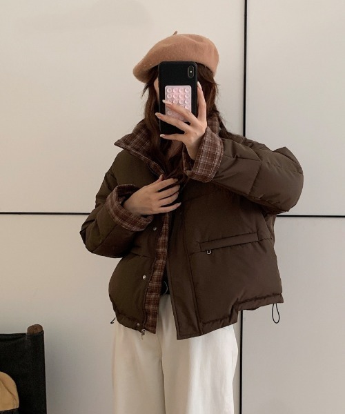 Ritzy(リッツィー)の「チェック柄切り替え エコダウンジャケット(ダウンジャケット/コート・レディース・ブラウン/ホワイト/ワイン/サックスブルー/ブラック・L/M)」の21枚目の写真