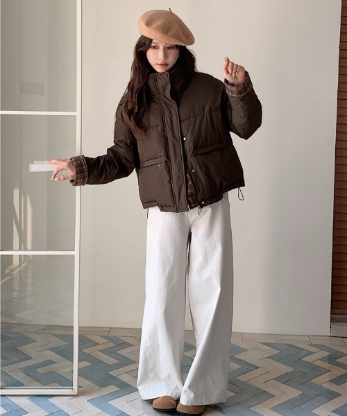 Ritzy(リッツィー)の「チェック柄切り替え エコダウンジャケット(ダウンジャケット/コート・レディース・ブラウン/ホワイト/ワイン/サックスブルー/ブラック・L/M)」の15枚目の写真