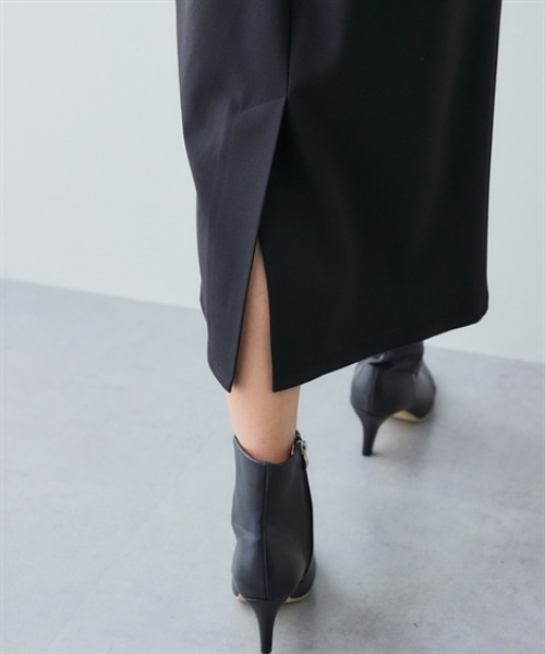 7days Life Styling（セブンデイズライフスタイリング）の「【あったか裏起毛】タブ付きミディ丈スカート（しわになりにくい・ストレッチ）<大きいサイズ有>（スカート・レディース・ブラック/ブラック系・S/M/L/LL/3L/4L）」の13枚目の写真