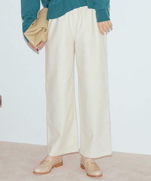 セール】やわらかストレッチストレートイージーパンツ[プチ・プラス