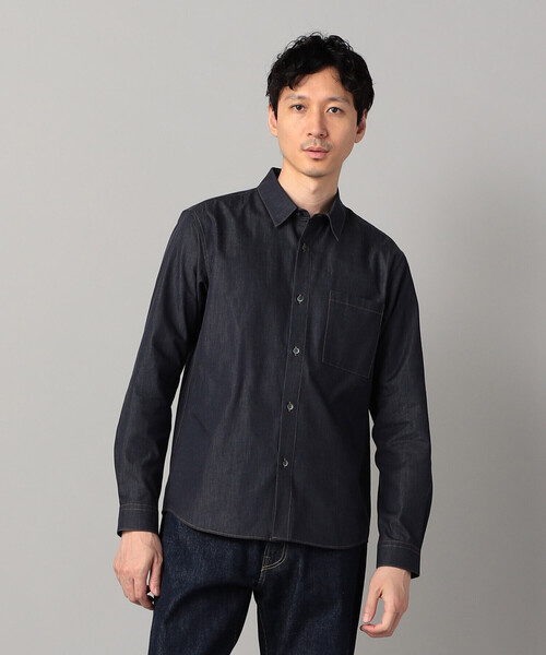 COMME CA MEN(コムサメン)の「デニムライク レギュラーカラーシャツ(シャツ/ブラウス・メンズ・ネイビー/ブラック・M/S/L)」の2枚目の写真